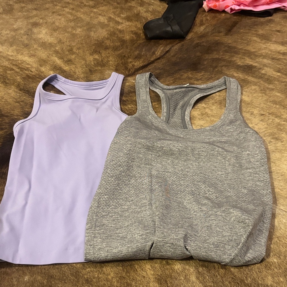 lululemon athletica Lavender and Gray Tank Tops. Never worn